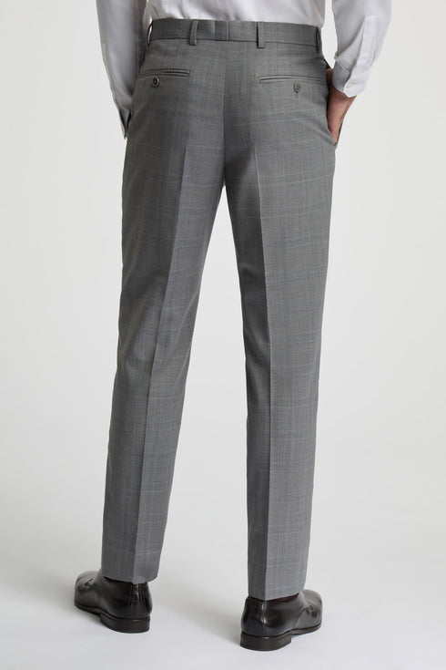 INDUS GREY SOFT CHECK SLIM TRS-Suits-INDUS GREY SOFT CHECK SLIM TRS- Ted Baker Romania